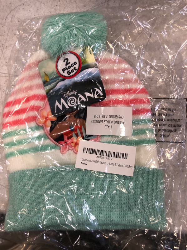 Photo 1 of moana girls beanie 4-7 years 