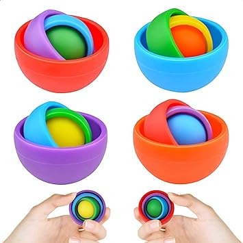 Photo 1 of 4 Pack Fidget Toy Adults,BOZILY Mini Funny Fidget for Kids & Adults Anxiety Stress Relief Finger Gyro Toys ADHD Autism Hand Fidget Spinners
