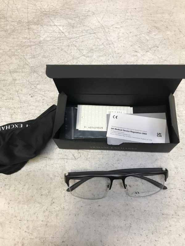 Photo 2 of A?X ARMANI EXCHANGE Men's Ax1054 Rectangular Prescription Eyewear Frames Matte Gunmetal/Demo Lens 55 Millimeters