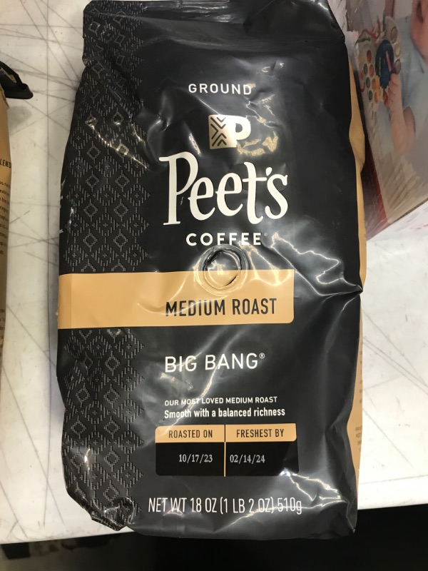Photo 1 of Peet's Coffee Coffee, Ground, Medium Roast, Big Bang, Peetnik Pack - 18 oz