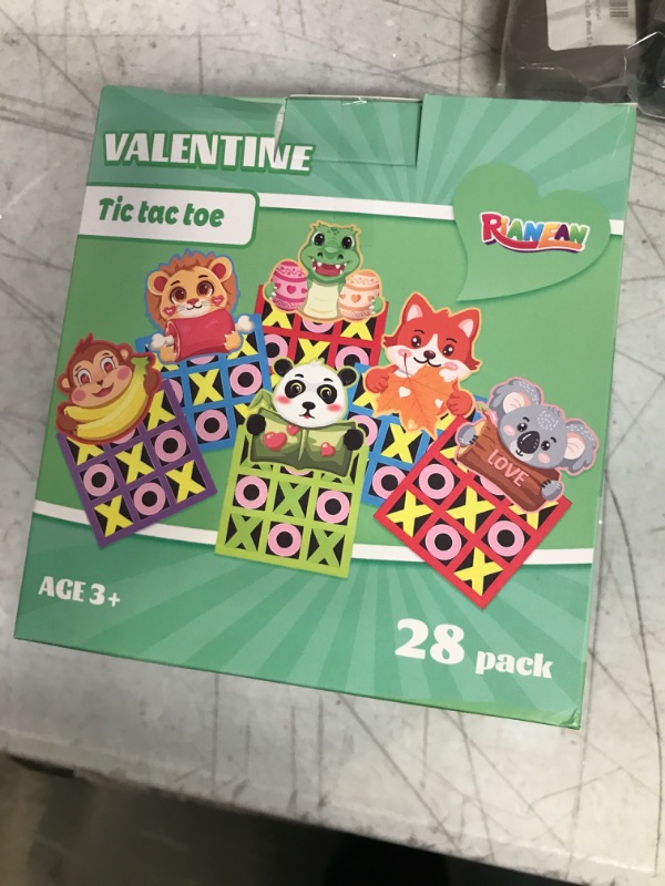 Photo 1 of RIANEAN 28 Pack Valentine Cards for Kids Classroom, Tic-Tac-Toe Mini Board with Valentines Cards, Valentine Gifts for Kids Boys Girls, Valentine Day Exchange for School Party Favors Game Prize