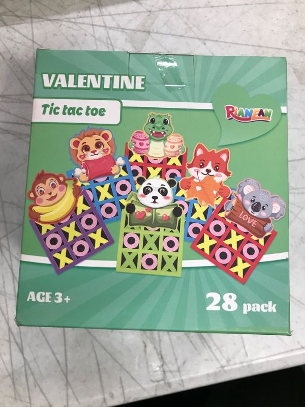 Photo 2 of RIANEAN 28 Pack Valentine Cards for Kids Classroom, Tic-Tac-Toe Mini Board with Valentines Cards, Valentine Gifts for Kids Boys Girls, Valentine Day Exchange for School Party Favors Game Prize