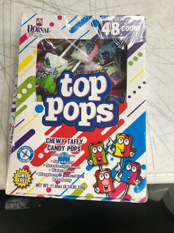 Photo 2 of Top Pops Chewy Taffy Pops, 16.9 Ounce Assorted Flavors, 48 Count Assorted Flavors 48 Count (Pack of 1)