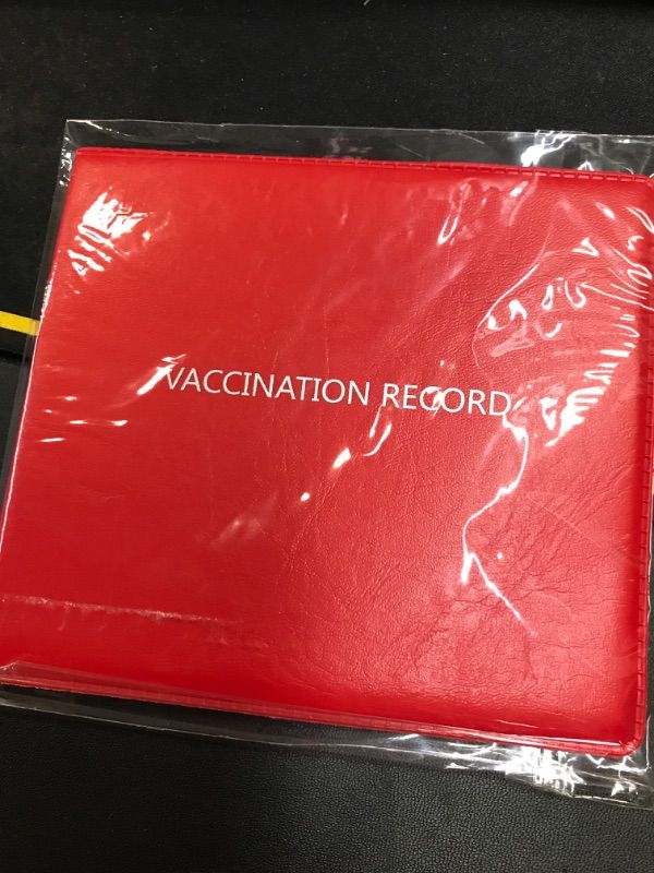 Photo 2 of Essentially Yours CDC Vaccine Immunization Record Protector with Two Clear Pouches, Red, 1 Pack Red 1-Pack