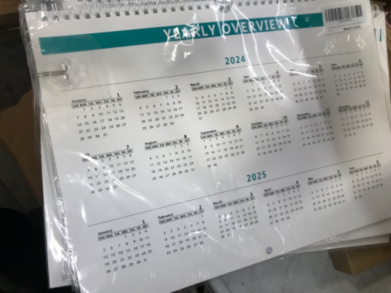 Photo 2 of Wall Calendar -Calendar 2024-2025 from Jan. 2024 to Jun. 2025 18 Months Calendar 14.7"×11"Thick Paper with Julian Dates and Block for New Year and Christmas Gifts (Green)