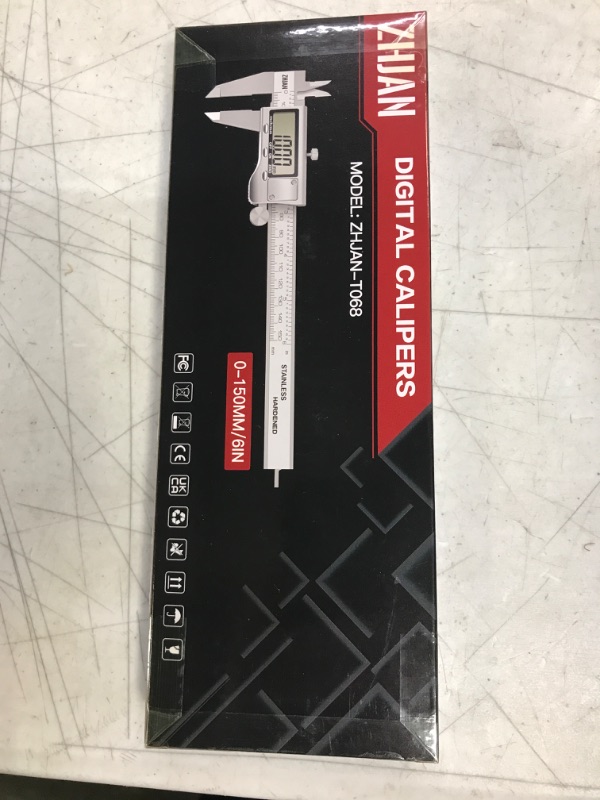Photo 2 of ZHJAN Digital Calipers, Stainless Steel Vernier Caliper Measuring Tool, Large LCD Screen, Splash-Proof Design, Auto-Off Function, Inch/Metric Conversion, Great for Home/DIY Measurements (0-6 Inch) https://a.co/d/5hYjA9A