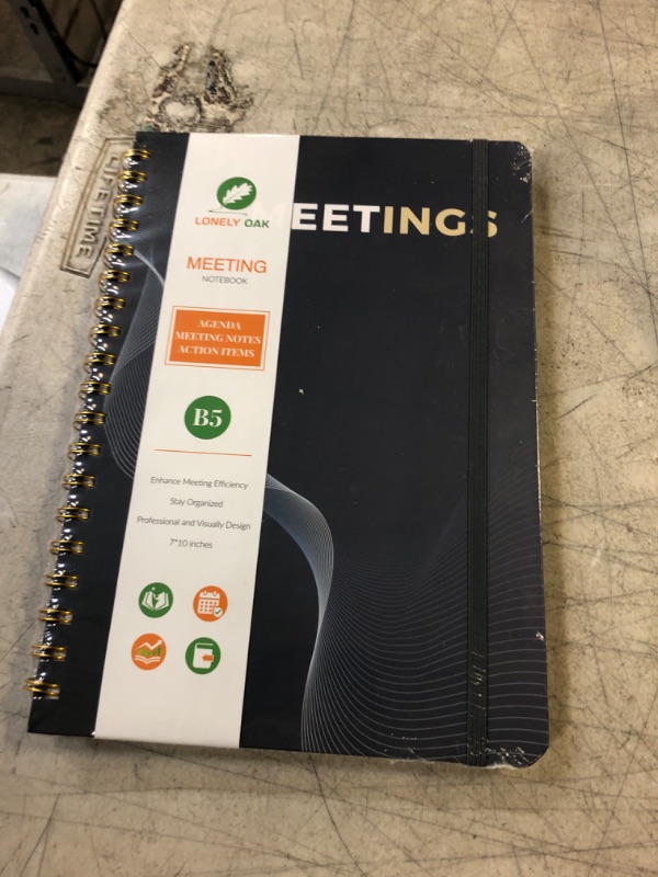 Photo 2 of Meeting Notebook for Work with Action Items, B5 Meeting Agenda Notes, Spiral Project Planner Notebook, Office & Business Meeting Notes Agenda Organizer, 7"x10" (Black) B5 Black