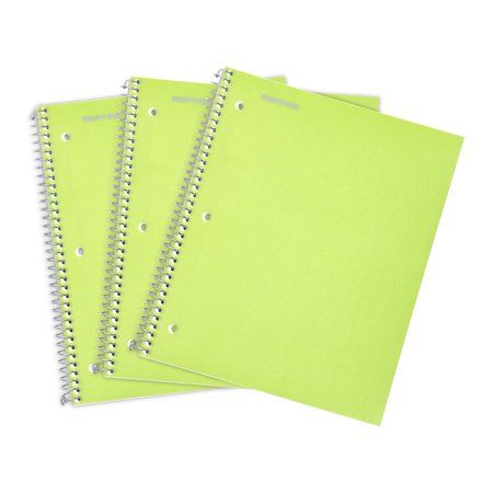 Photo 1 of Mintra Office Durable Spiral Notebooks, 1 Subject, (Green, College Ruled 3 Pack), 100 Sheets, Poly Pocket, Moisture Resistant Cover, Strong Chipboard back, For School, Office, Business Green College Ruled 3pk