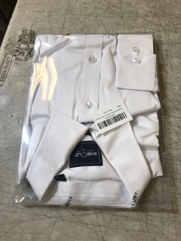 Photo 1 of Mens Dress Shirts Slim Fit Dress Shirts for Men Long Sleeve Stain Resistant Button Down Shirt Men Dress Shirts Slim Fit Dress Shirts Medium All White