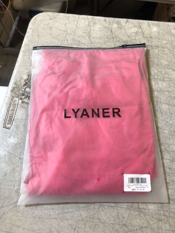 Photo 2 of LYANER Women's Satin Silk Shoulder Pad Ruched Bodycon Sleeveless Mini Tank Dress Medium Rose Pink