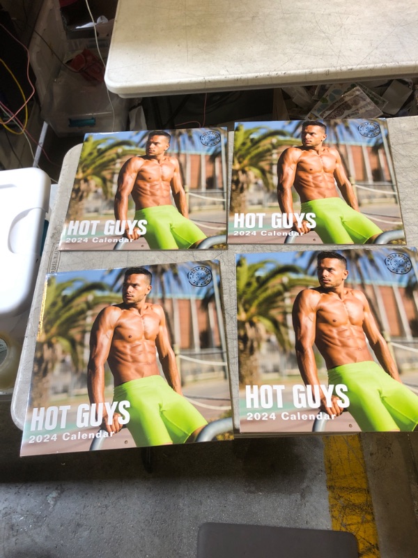 Photo 2 of 2024 Hot Guys Monthly Wall Calendar by Bright Day, 12 x 12 Inch
 4 pack 