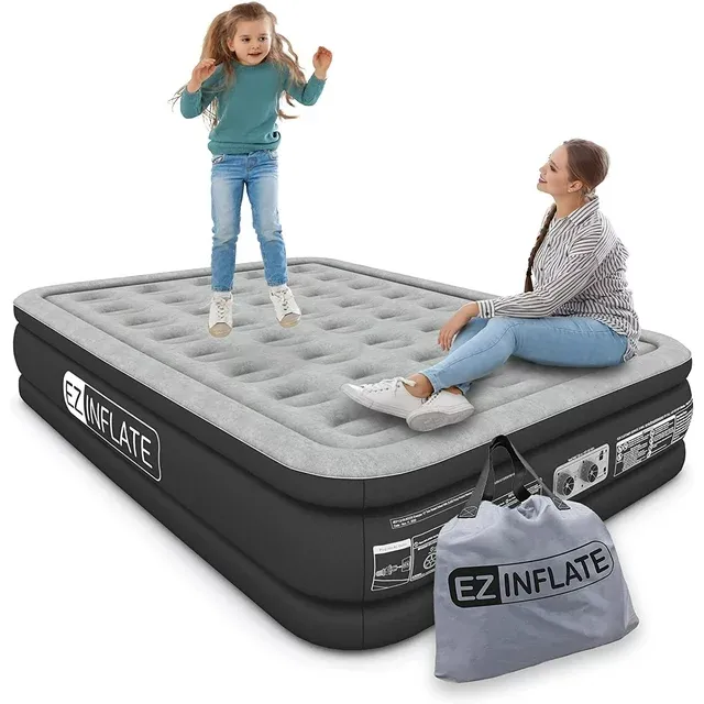 Photo 1 of EZ Inflate 16 inch Luxury Inflatable Air Mattress With Built In Pump, Full