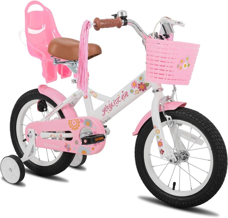 Photo 1 of JOYSTAR Little Daisy Kids Bike for Girls Ages 2-12 Years, 12 14 16 20 Inch Princess Girls Bicycle with Doll Bike Seat, Training Wheels, Basket and Streamers, Kids Cycle Bikes, Multiple Colors
