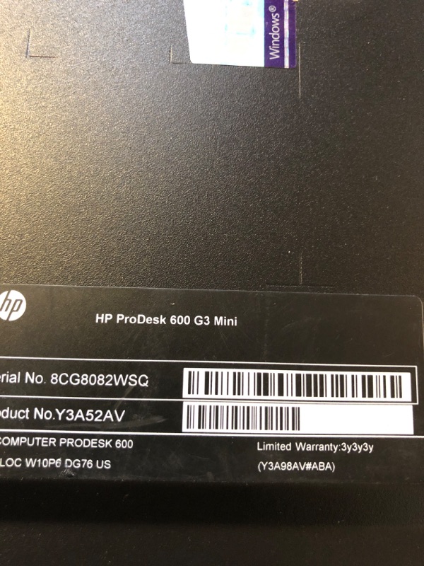 Photo 2 of Refurbish---- HP PRODESK 600 G3 DM | INTEL CORE I3-6100T | 4 GB RAM | 500 GB HDD | Y3A52AV