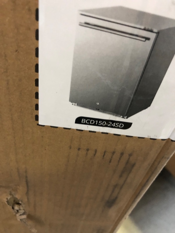 Photo 1 of FACTORY SEAL----24 Inch 168 Cans Outdoor Beverage Refrigerator, 5.47 cu. ft. Built-in Beverage Cooler with Easy-Swap Reversible Door, 26°F Outdoor Beverage Fridge, SUS304, Lockable, ETL & NSF7 Certified 168 Can / Solid Door Design Silver, 24 Inches Wide