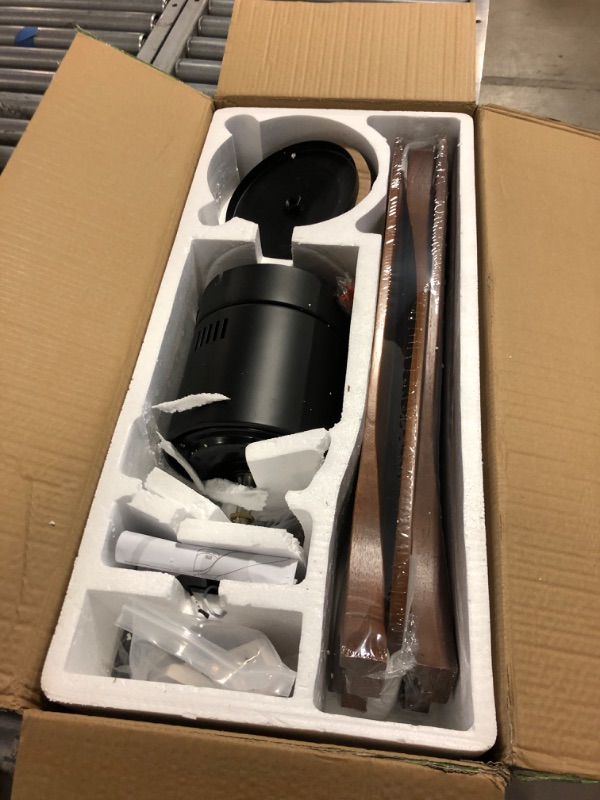 Photo 1 of Sofucor Flush Mount Ceiling Fan Low Profile Ceiling Fan with Remote Control 52'' Outdoor Ceiling Fan 3 Reversible Walnut Wood Blades Noiseless DC Motor Flush Mount+Walnut blades+no light 52 INCH