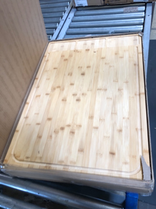 Photo 2 of 30 x 21 in Extra Large Bamboo Cutting Board and Stovetop Cover, Stove Top Cover Chopping Board with Detachable Legs and Juice Groove, Protector Board for Restaurant Kitchen Counter & Sink XXXL(30x21x3.3")