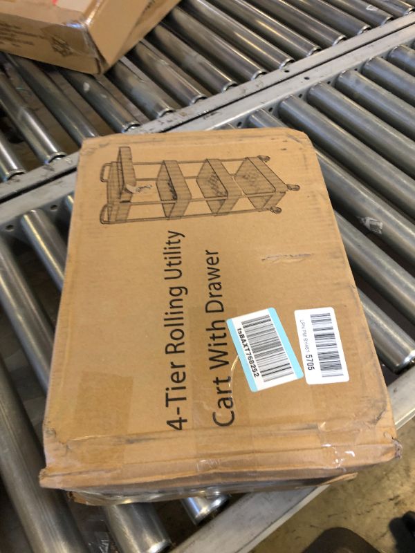 Photo 1 of Calmootey 4-Tier Rolling Utility Cart with Drawer,Multifunctional Storage Organizer with Plastic Shelf & Metal Wheel,Storage Cart for Kitchen,Bathroom,Living Room,Office,Black 4-Tier Black