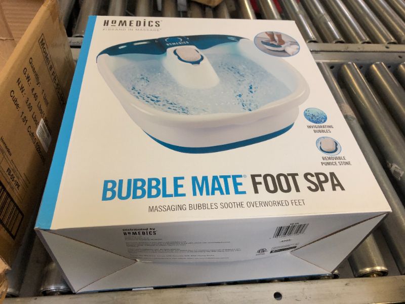 Photo 3 of HoMedics Bubble Mate Foot Spa, Toe Touch Controlled Foot Bath with Invigorating Bubbles and Splash Proof, Raised Massage nodes and Removable Pumice Stone