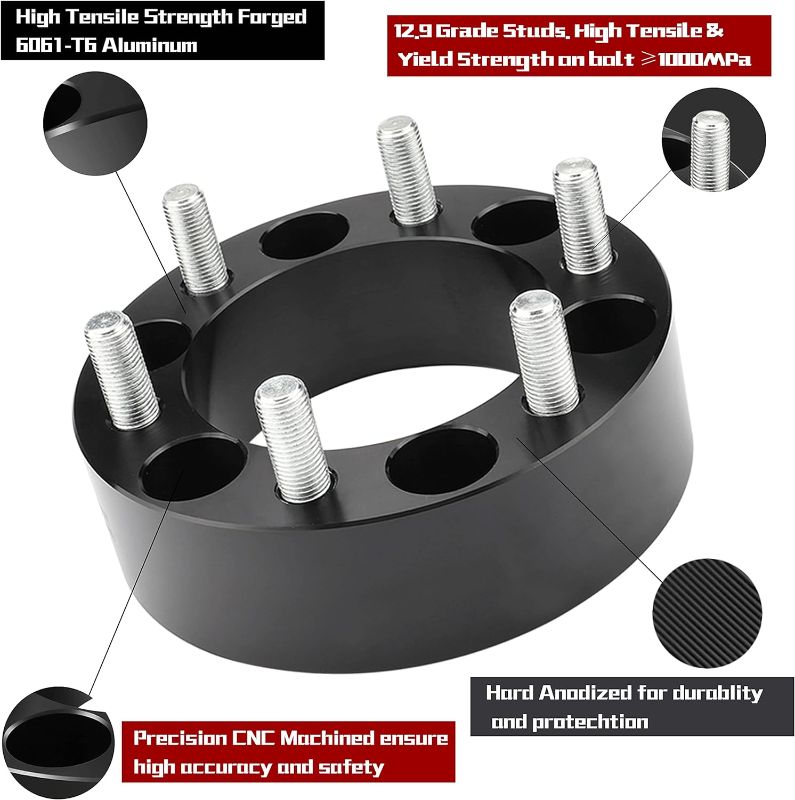 Photo 1 of 6X5.5/2 inch Hubcentric Wheel Spacers, Compatible with Chevy Silverado 1500/C2500/Tahoe/Suburban GMC Yukon/Sierra 1500 with 14x1.5 Studs 78.1mm,