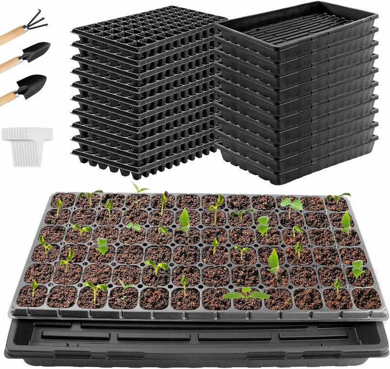 Photo 1 of 18 Pack Seed Starter Tray, 72 Cell Seed Starter Kit, Plant Growing Tray for Seedling Germination, Indoor Gardening, Soil and Hydroponics Growing
