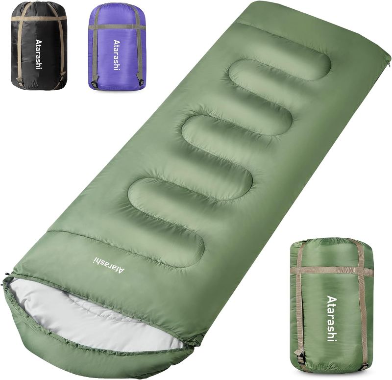 Photo 1 of Camping Sleeping Bag- 4 Seasons for Adults, Light, Warm, Extra-Large with Compression Sack- Great for Hiking, Backpacking & Outdoor Adventures
