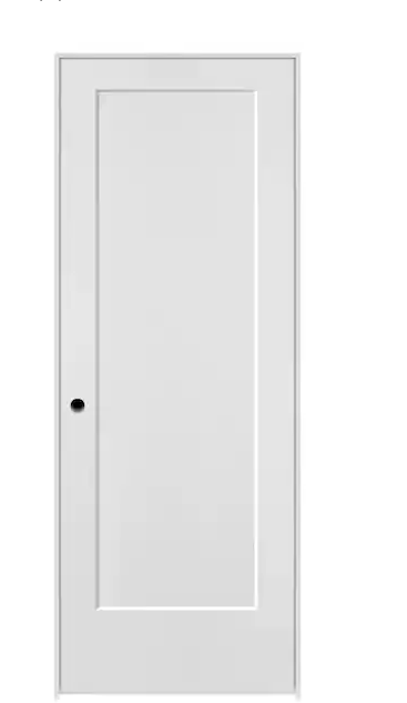 Photo 1 of 30 in. x 80 in. 1 Panel Lincoln Park Left-Handed Solid Core Primed Composite Single Prehung Interior Door
