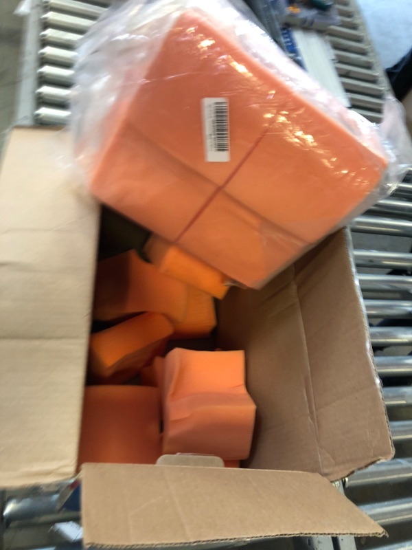 Photo 2 of Foam Pit Blocks Foam Padding Blocks Foam Pit Cubes Sponge Blocks for Amusement Park Gymnastics Freerunning and Parkour Courses Tangerine 24PCS 4" x 4" x 4"