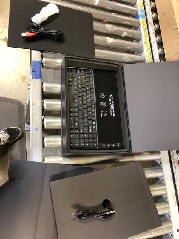 Photo 2 of BQAA RGB Keyboard, Built-in 12.6 inches Touchscreen Monitor, Ultra-Slim Aluminum Compact 98 Keys Computer Split Screen Keyboard 1920×515P HD IPS 2 USB/Type-C for Windows/Mac/Android
