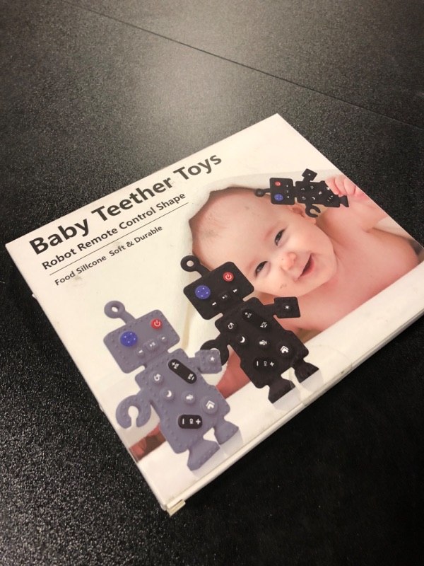 Photo 2 of 2-Pack Baby Teething Toys,KAZOKU Teethers Toys for Babies 0-6 Months,Robot Remote Controller Shape Soft Silicone Baby Teething Chew Toys,Sensory Teether Toys for Toddler Infant 6-12 Months Black Gray