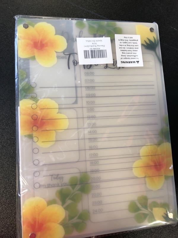 Photo 2 of Acrylic Planning Board Clear Magnetic Daily Calendar Magnet Dry Erase Planning Board Weekly Meal Planner Fridge Calendar for Fridge Yellow