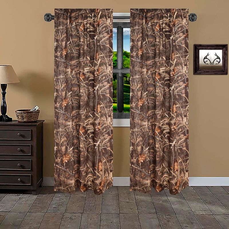 Photo 1 of 
VISI-ONE Realtree Max 4 Camouflage Rod Pocket Window Curtains, Set of 2 Panels (42"x87" Inch) - Camo Drapes in Forest and Rustic Theme, Perfect for...