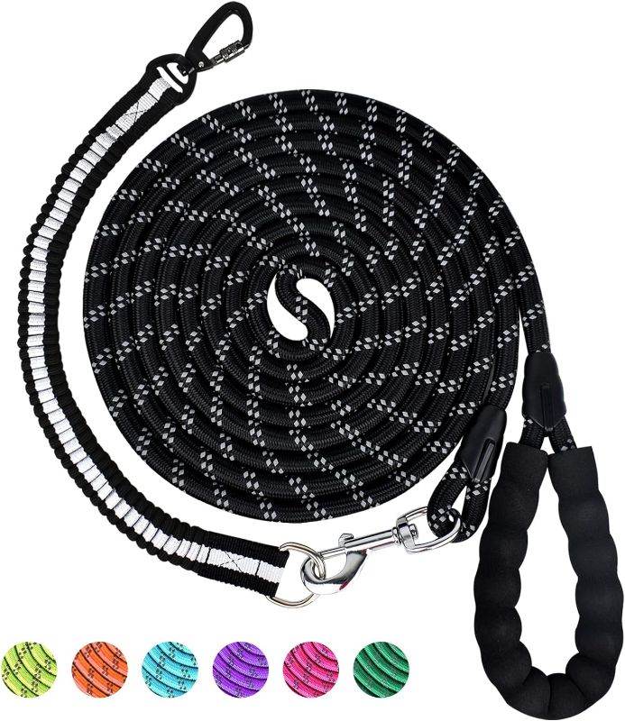 Photo 1 of 1/2 in Dog Leash 3FT 4FT 5FT 6FT 10FT 15FT 20FT 30FT Heavy Duty Dog Leash with Comfortable Padded Handle Dog Training for Outside Reflective Leash for Small Medium Large Dogs Up to 155LBS