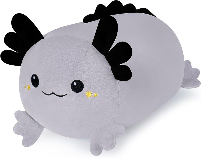 Photo 1 of Axolotl Plush Stuffed Animal-13'' Grey Axolotl Plush Toy, Axolotl Plush Pillow, Cute Soft Plush Axolotl Plushie Stuffed Toys, Axolotl Plush Pillows Toy Decoration Doll Gift for Kids Girls Boys