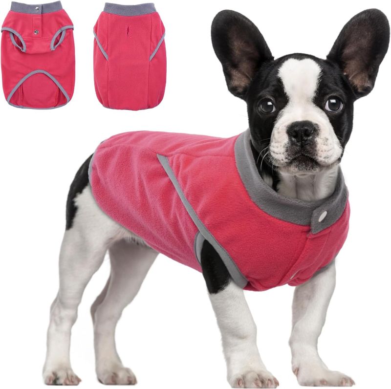 Photo 1 of 
QBLEEV Dog Fleece Sweater, Fleece Dog Vest with Harness Hole, Dog Christmas Sweater Dog Fleece Jacket Pullover Pet Dog Clothes Warm Winter Dog Coat Apparel... MED
