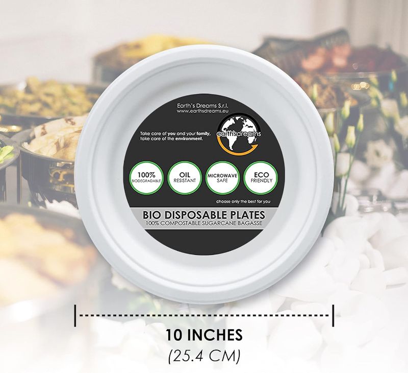 Photo 1 of 
Earths Dreams 100-Pack 10 Inch 100% Compostable Plates, Biodegradable Paper Plates & Disposable Plates For Party, Heavy-Duty Bulk Paper Plates,...