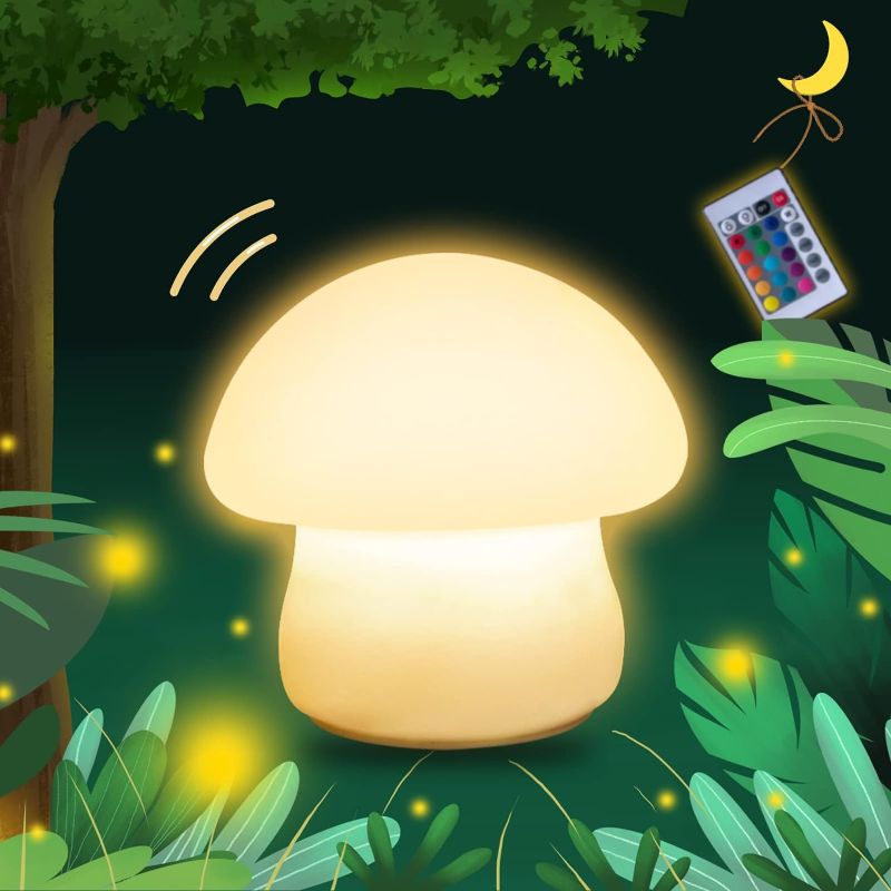 Photo 1 of 
Mushroom Lamp, Rechargeable Mushroom Night Light, Multi-Color LED Mushroom Nightlight, Dimmable Mushroom Nightlamp for Breastfeeding, Nursery Squishy...
