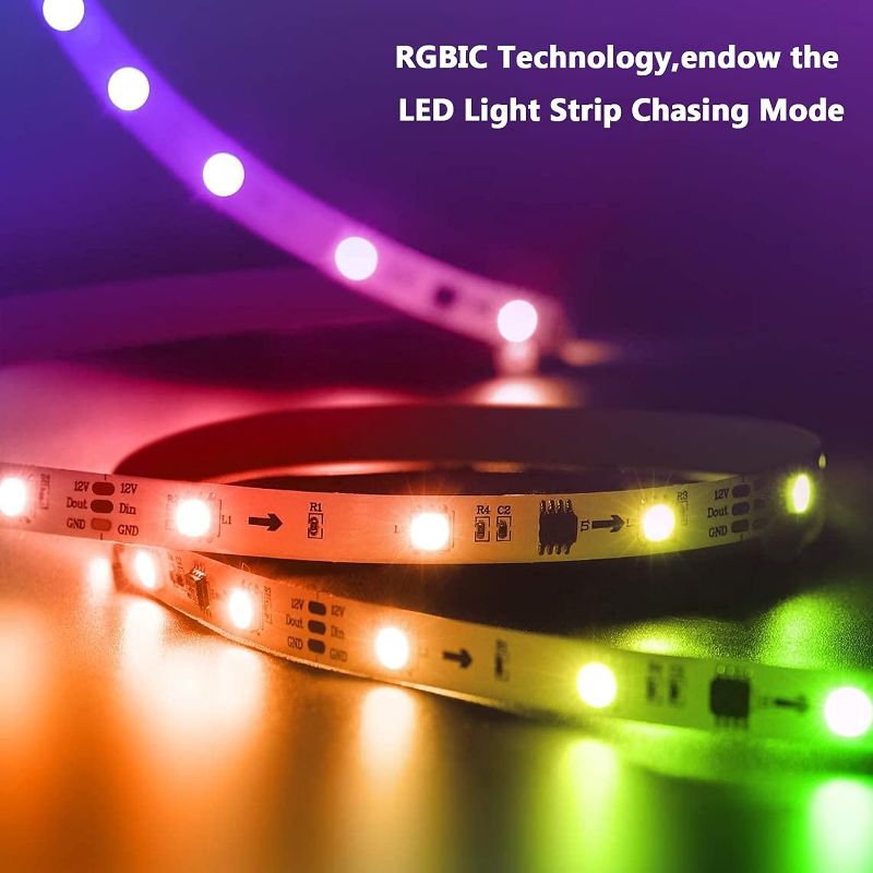 Photo 1 of Bluetooth LED Strip Lights, Music Sync LED Lights Strip,RGB Color Changing LED Lights with Remote,Smart Phone APP Control,LED Lights for Bedroom,Ceiling,Room DIY 9.8ft