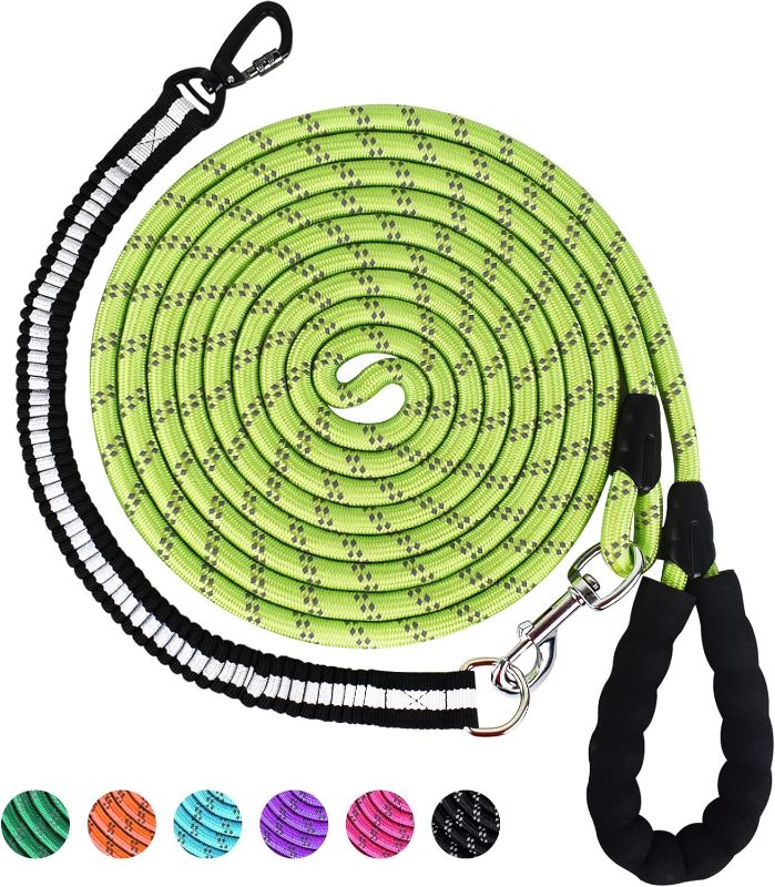 Photo 1 of 1/2 in Dog Leash 3FT 4FT 5FT 6FT 10FT 15FT 20FT 30FT Heavy Duty Dog Leash with Comfortable Padded Handle Dog Training for Outside Reflective Leash for Small Medium Large Dogs Up to 155LBS Cyan