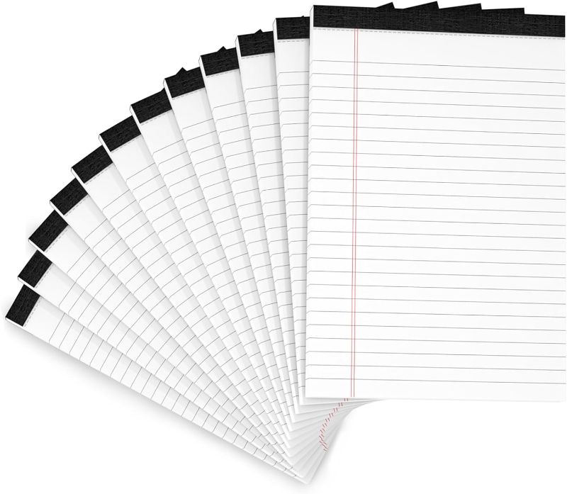 Photo 1 of 
12 Pack Note Pads 5x8 Small Legal Pads White Notepads 5x8 Inch 80 GSM Paper Pads With 30 Sheets Per Notepad Small Writing Pads Notebook for Work White Lined...