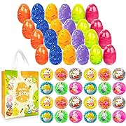 Photo 1 of 24Pcs Easter Marble Eggs with Fidget Stress Balls, 1pc Non Woven Bags for Easter Theme Party Favors, Supplies for Easter Egg Hunt, Basket Stuffers/Fillers