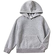 Photo 1 of Size 4/5 Y--PATPAT Kids Soft Fleece Hooded Sweatshirts Solid Pullover Hoodie for Boys and Girls 4/5 Years Grey