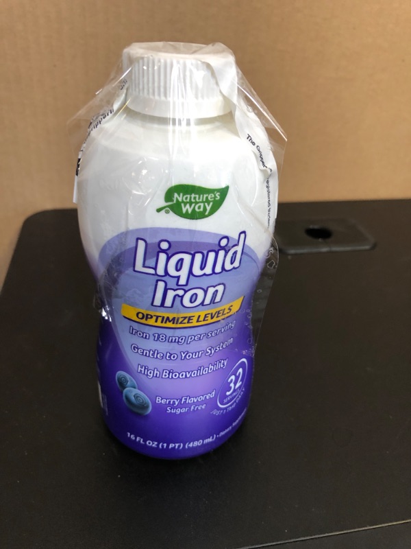Photo 2 of exp date 04/2025---Nature's Way Liquid Iron, Provides Daily Value of Iron, Sugar Free, Berry Flavored, 16 Fl. Oz.