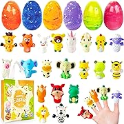 Photo 1 of 24Pcs Easter Marble Eggs with Finger Puppet, 1pc Non Woven Bags for Easter Theme Party Favors
