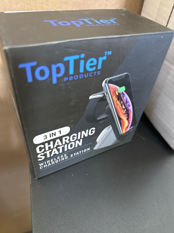 Photo 2 of Top Tier 3 in 1 Wireless Charging Station Apple & Samsung, iPhone Apple Watch Airpods Phone Charger and Qi Certified Devices