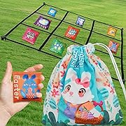 Photo 1 of Easter Bean Bags Toss Game for Toddlers - 2.5 Ft Tic-Tac-Toe Rope & 8 Cute Easter Bunny Eggs Small Cornhole Bags