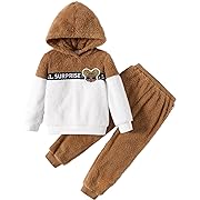 Photo 1 of Size 6/9m---L.O.L. Surprise! Girls Clothes Fleece Color Block Hoodie Sweatshirt and Pant Long Sleeve Winter Warm Outfits Sets 2Pcs Brown