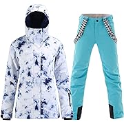 Photo 1 of Size XS---Women's Ski Jackets and Pants Set Windproof Waterproof Colorful Snowboard Snowsuit (Blue05, XS)