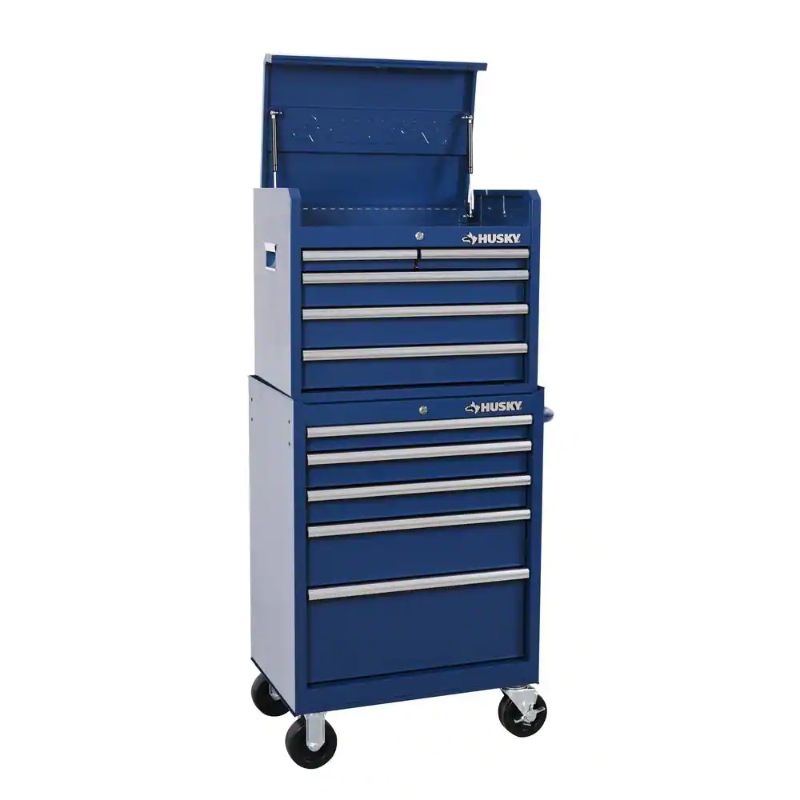 Photo 1 of **DENTED**27 in. 10-Drawer Blue Tool Chest Combo