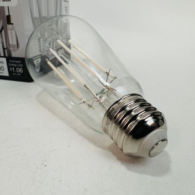 Photo 1 of 6X Feit 60-Watt Equivalent ST19 Dimmable White Filament Clear Glass E26 Vintage